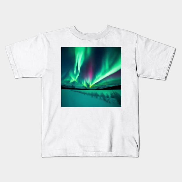 Polar lights, northern lights Kids T-Shirt by craftydesigns